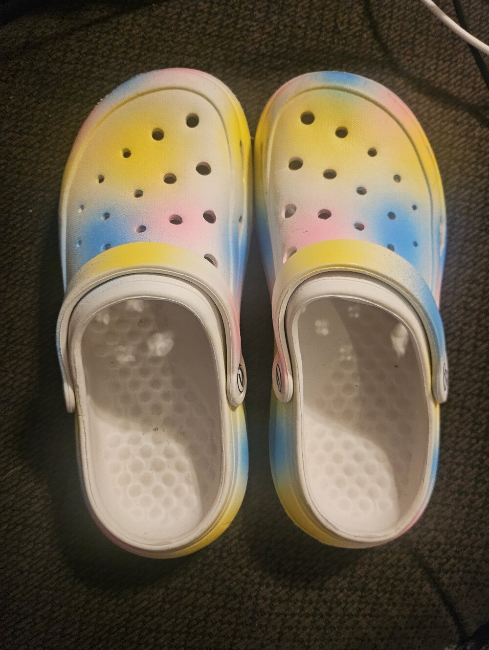 Kids/wms Tie-Dye Clog Sandals -‎ White Multicolor